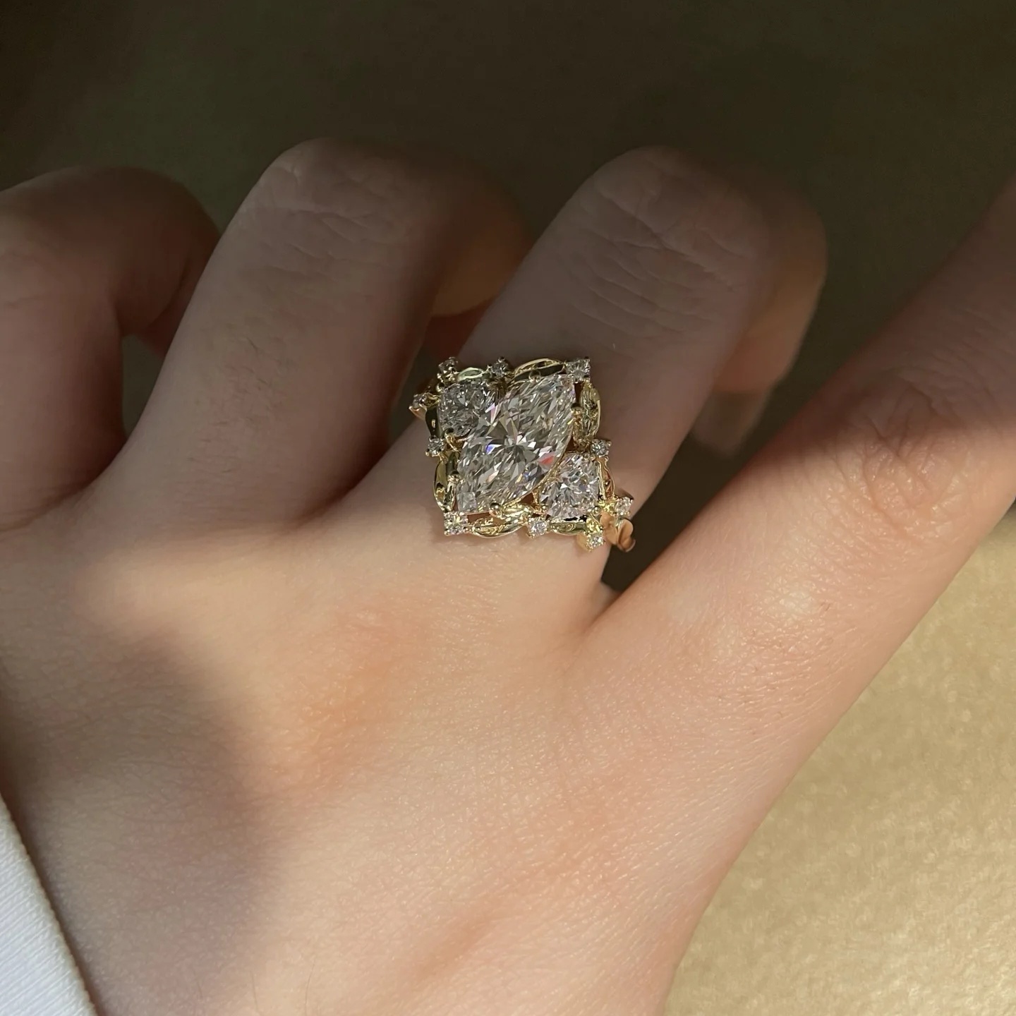 18K 3CT D-VVS Lab-grown Diamond Ring Bridal Ring Engagement Ring for Her
