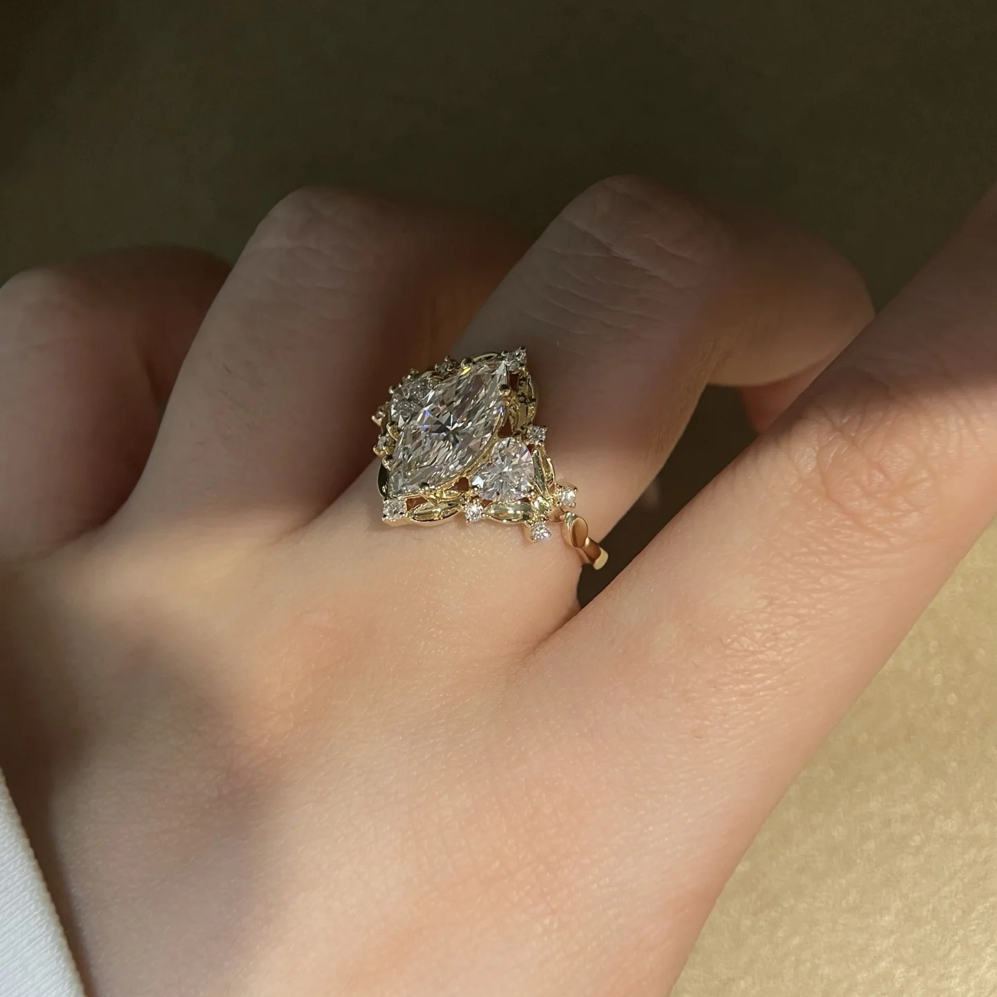 18K 3CT D-VVS Lab-grown Diamond Ring Bridal Ring Engagement Ring for Her