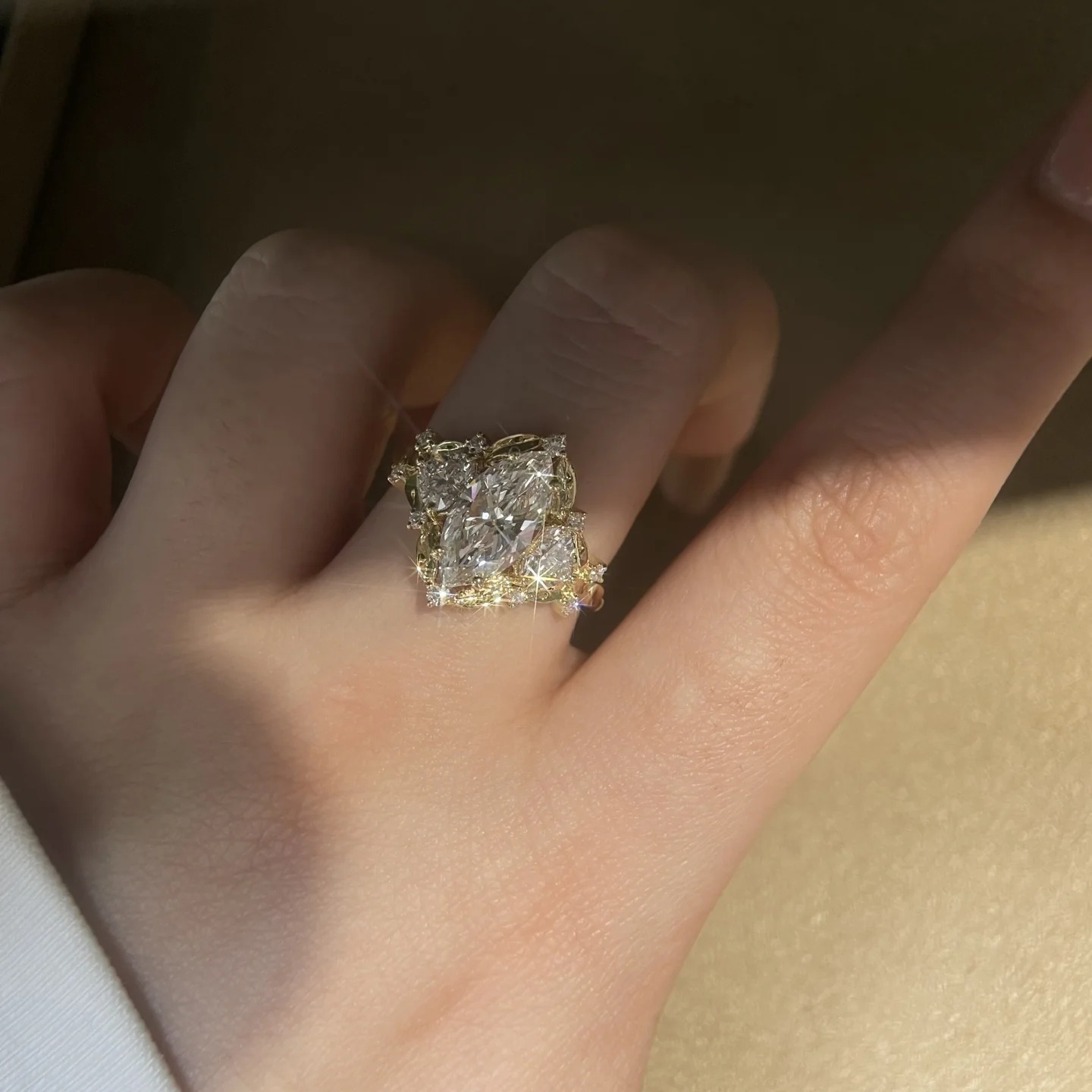 18K 3CT D-VVS Lab-grown Diamond Ring Bridal Ring Engagement Ring for Her