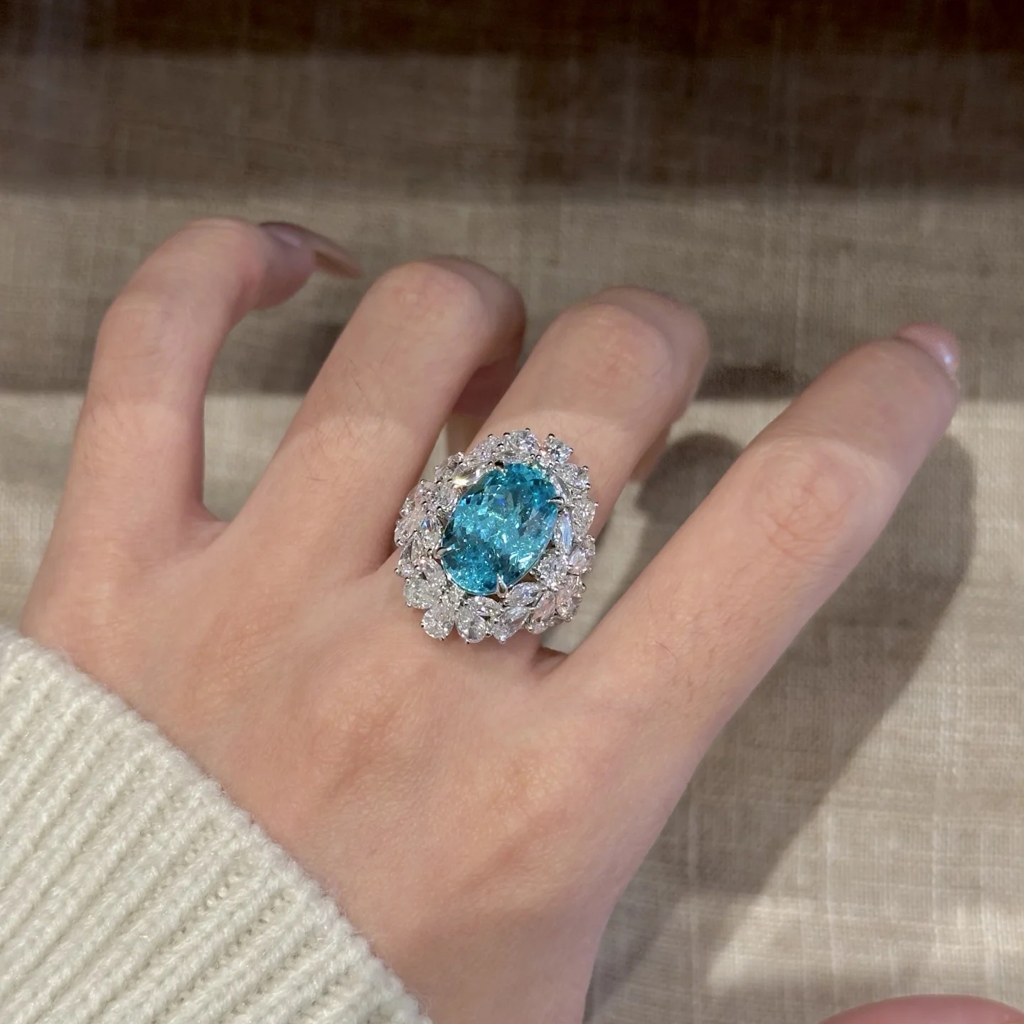 18K 5CT D-VVS Lab-grown Diamond Ring Sapphire Ring Bridal Ring Engagement Ring for Her