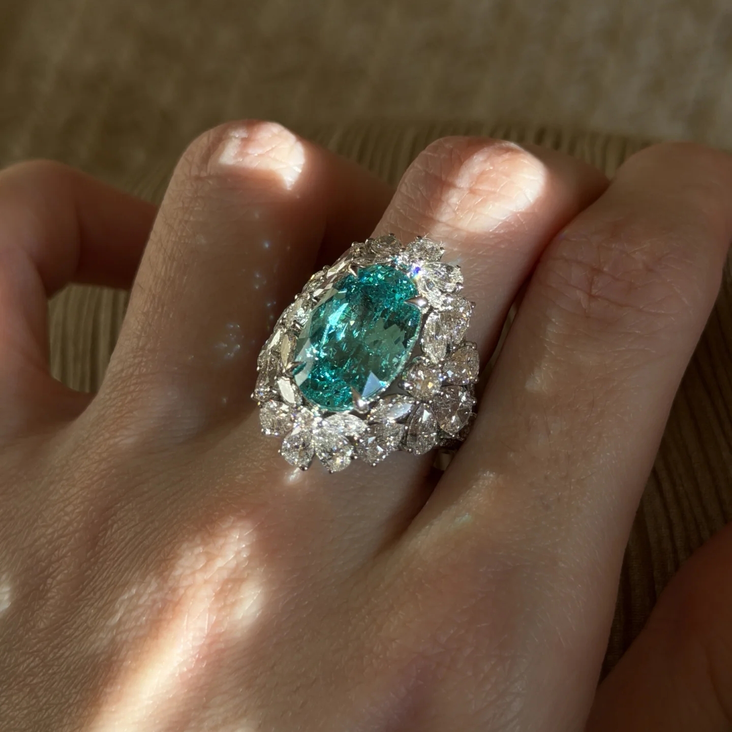 18K 5CT D-VVS Lab-grown Diamond Ring Sapphire Ring Bridal Ring Engagement Ring for Her