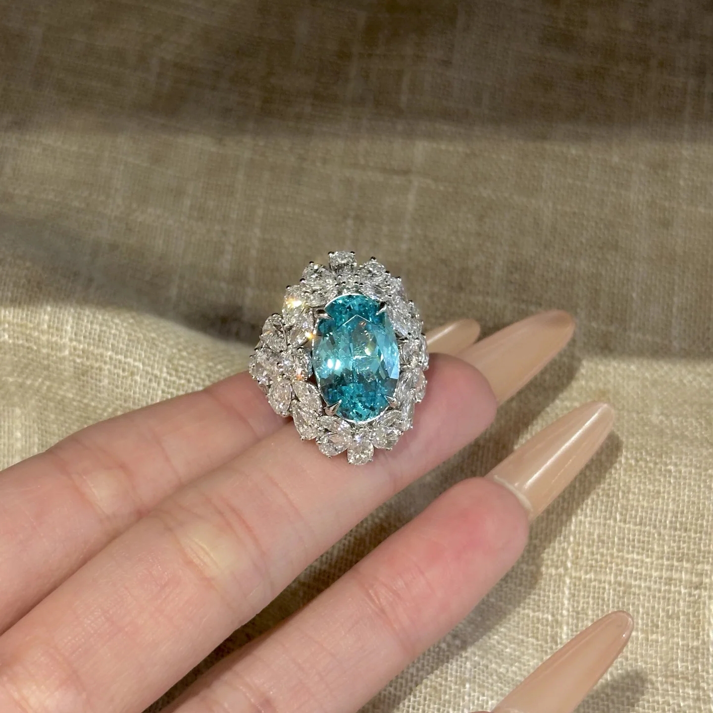 18K 5CT D-VVS Lab-grown Diamond Ring Sapphire Ring Bridal Ring Engagement Ring for Her