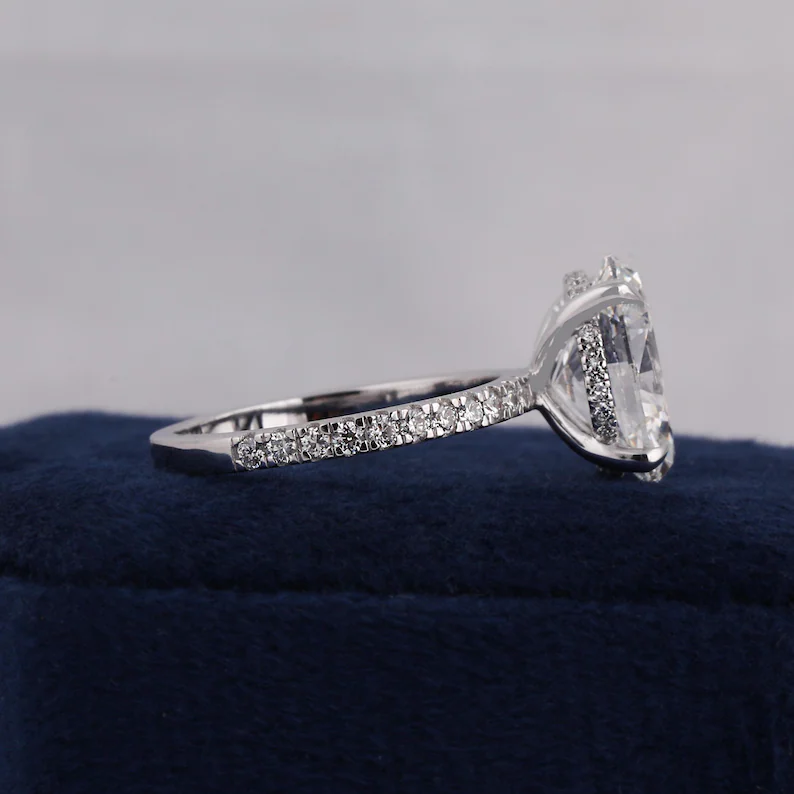18K 1-4CT D-VVS Lab-grown Diamond Ring Engagement Ring for Her