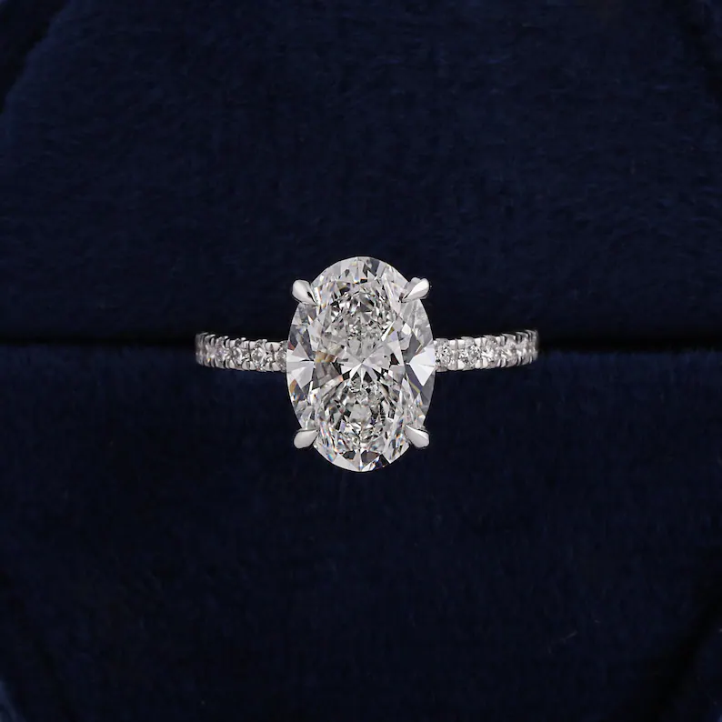 18K 1-4CT D-VVS Lab-grown Diamond Ring Engagement Ring for Her