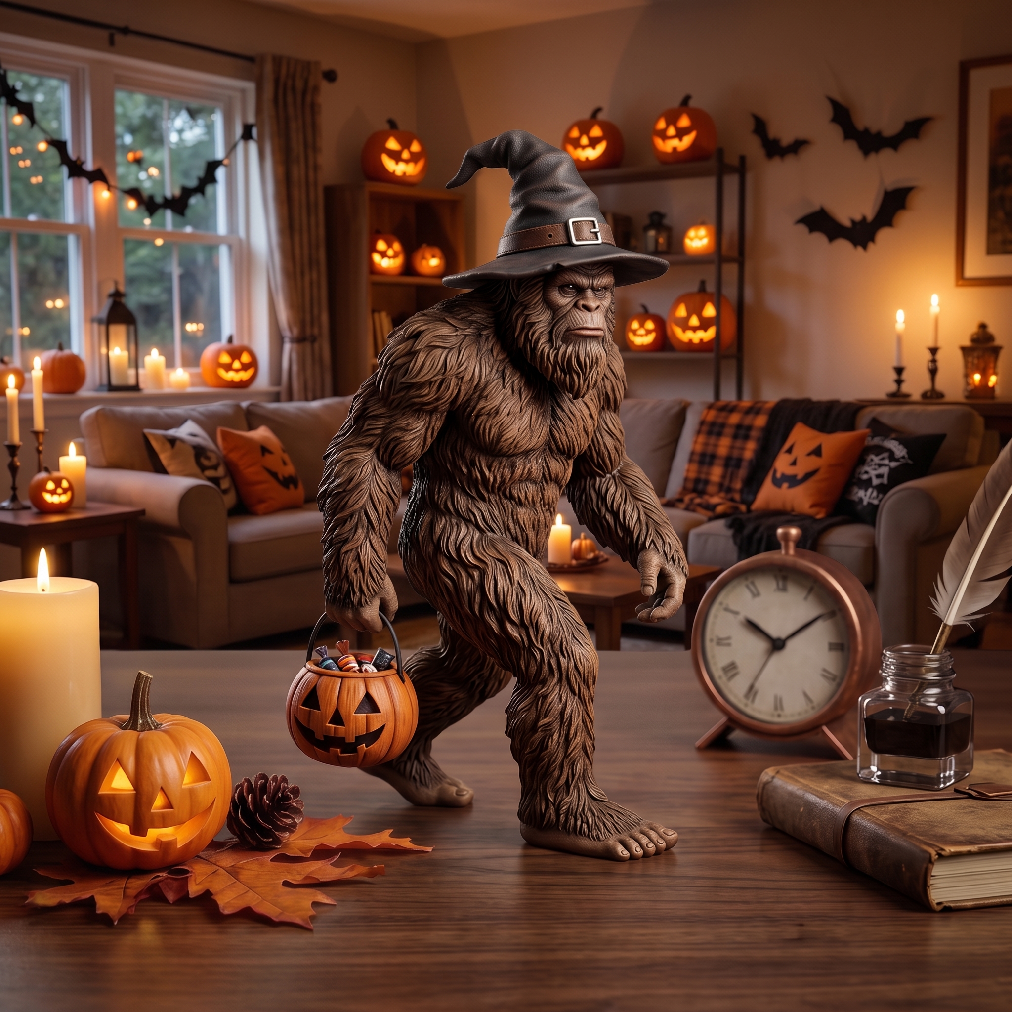 Trick-or-Treat Sasquatch Halloween Centerpiece 