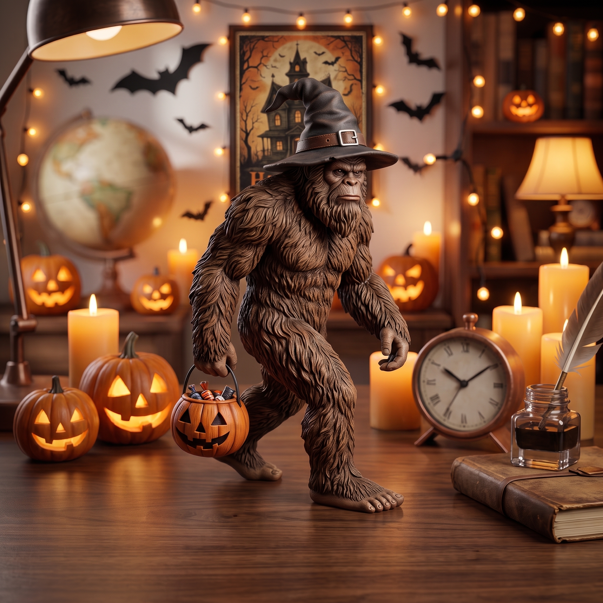 Trick-or-Treat Sasquatch Halloween Centerpiece 