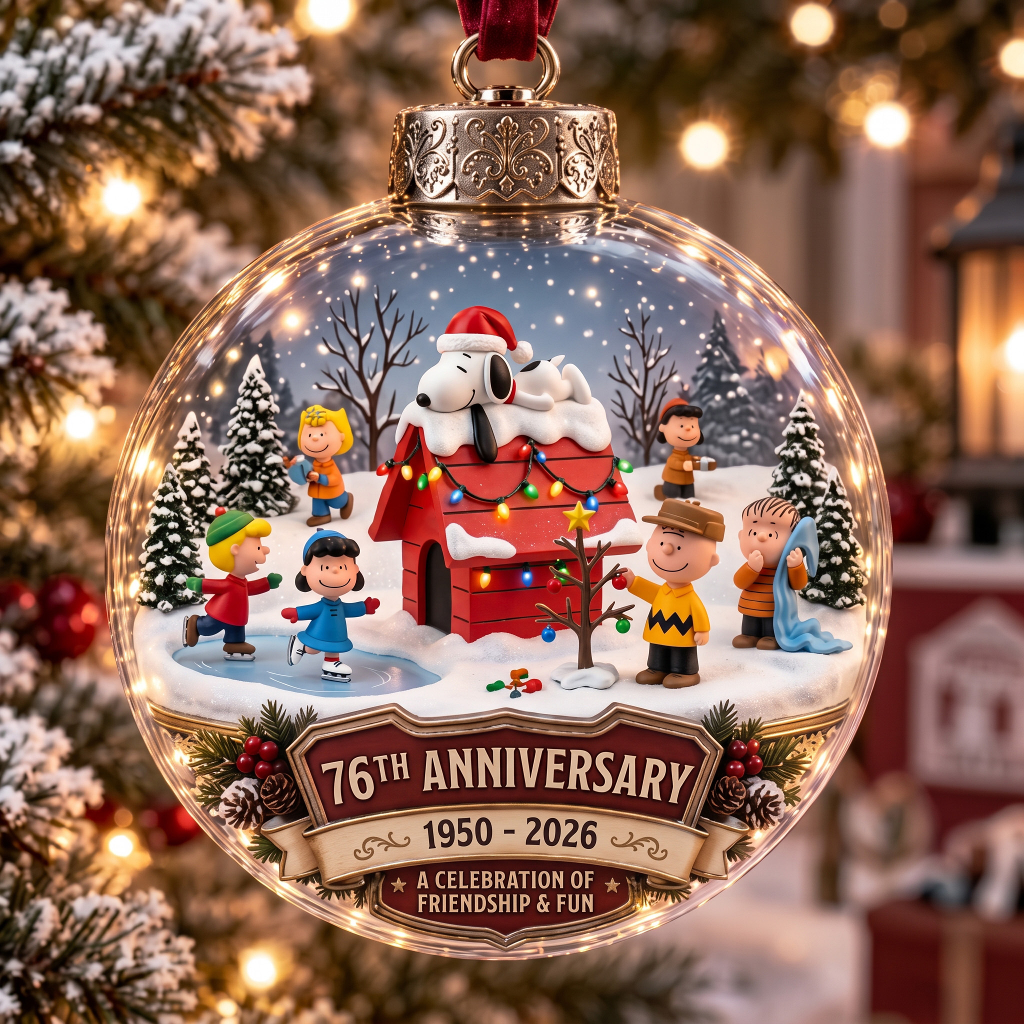 Peanuts 76th Anniversary Limited Edition Holiday Decorative Bauble
