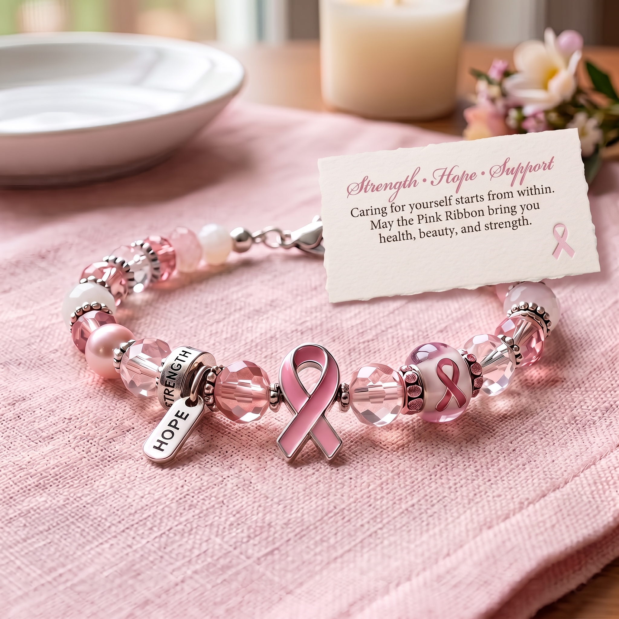 Pink Ribbon Awareness Bracelet 
