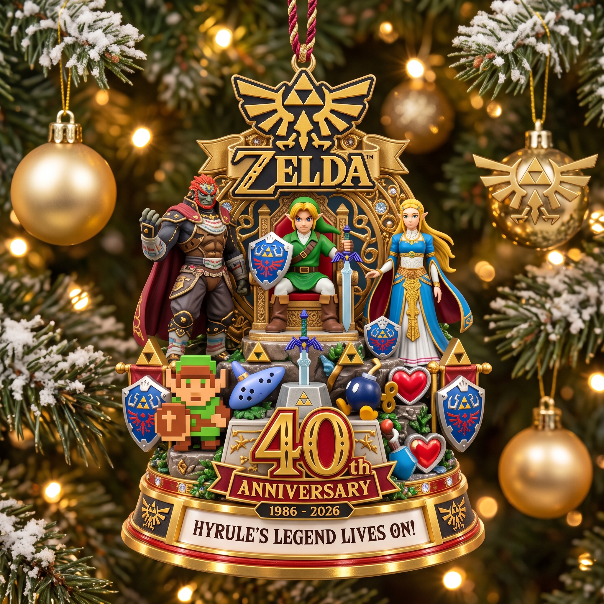 Zelda 40th Anniversary Commemorative Holiday Ornament 