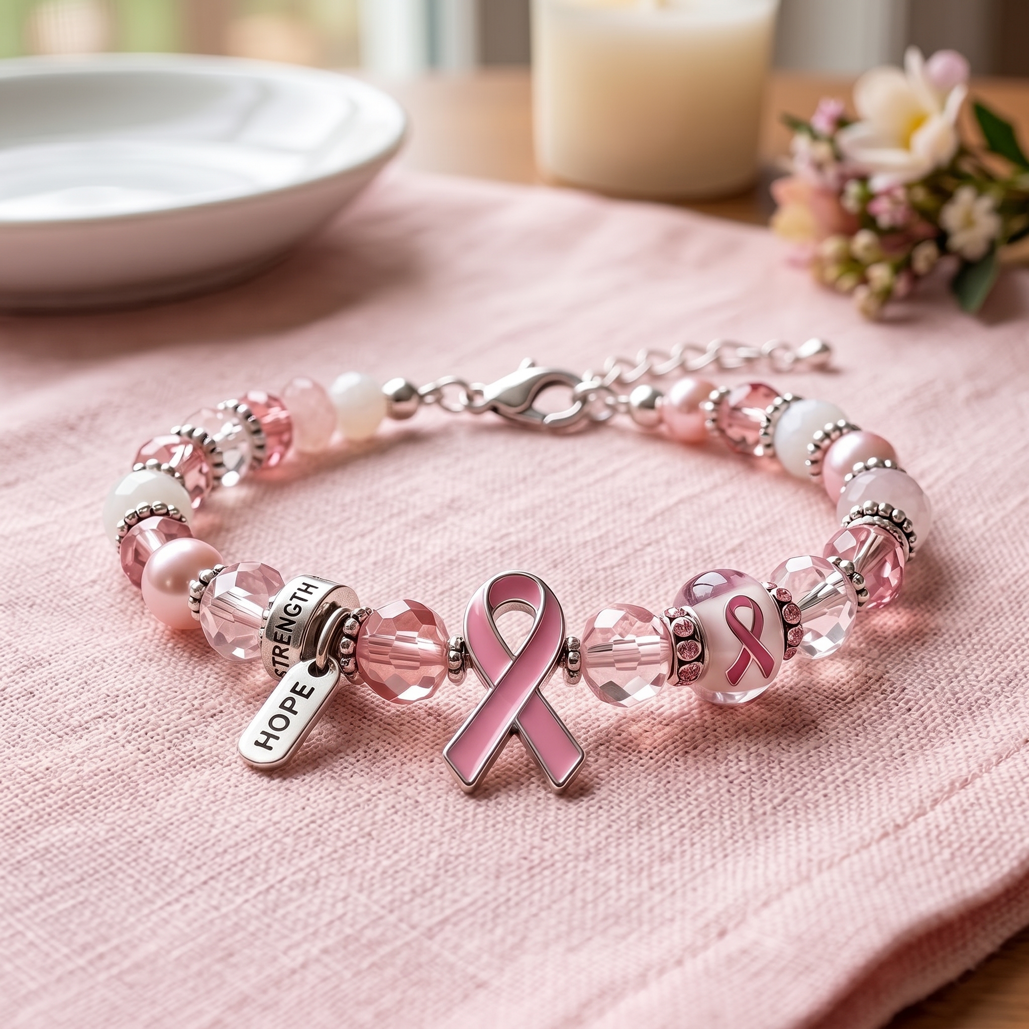 Pink Ribbon Awareness Bracelet 