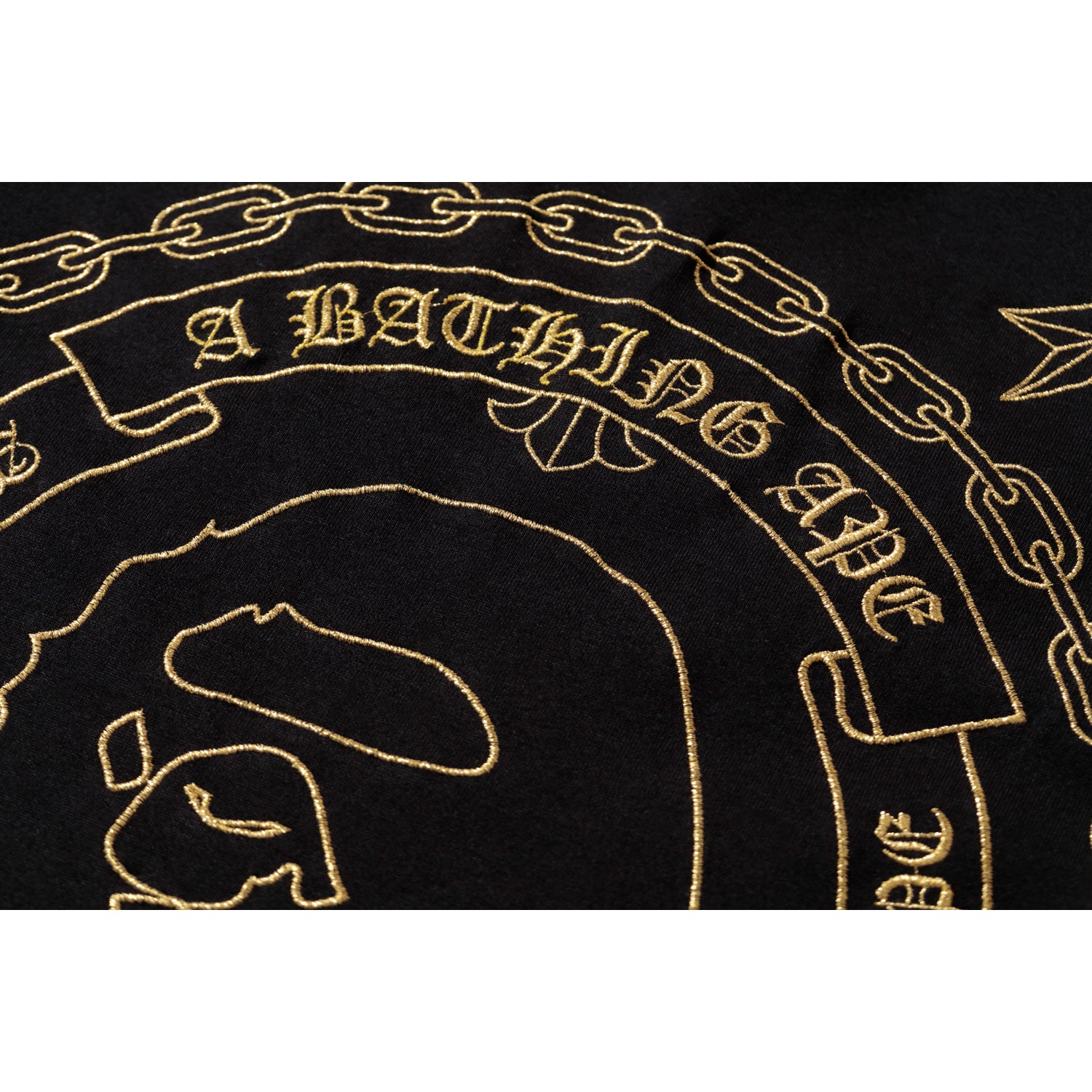 BAPE BLACK EMBROIDERY TEE MENS