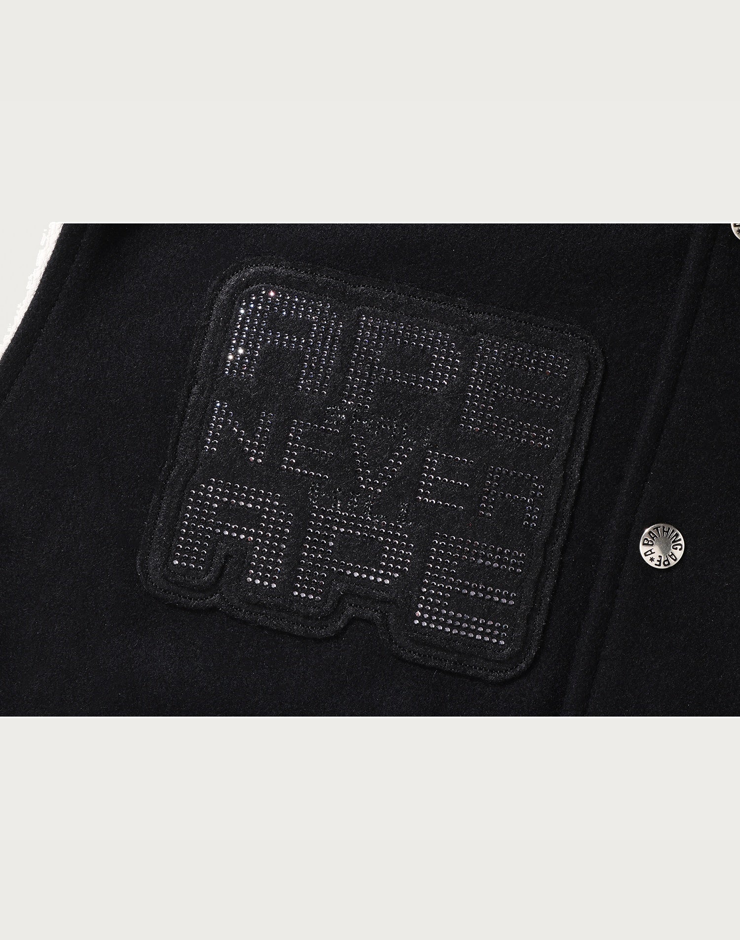 BAPE X SWAROVSKI - DETACHABLE HOODIE VARSITY JACKET MENS