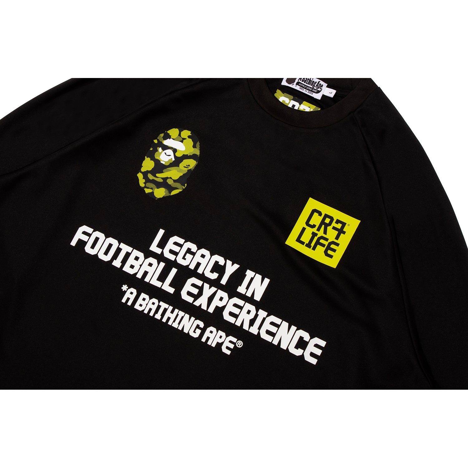 BAPE X CR7 LIFE MULTI LOGO POLY RELAXED FIT LS FOOTBALL JERSEY MENS