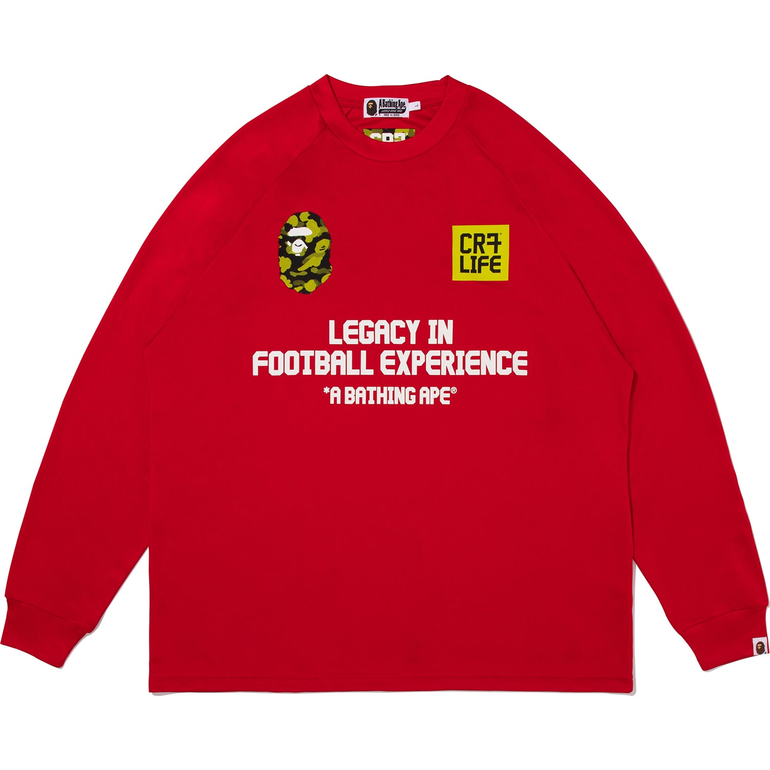 BAPE X CR7 LIFE MULTI LOGO POLY RELAXED FIT LS FOOTBALL JERSEY MENS