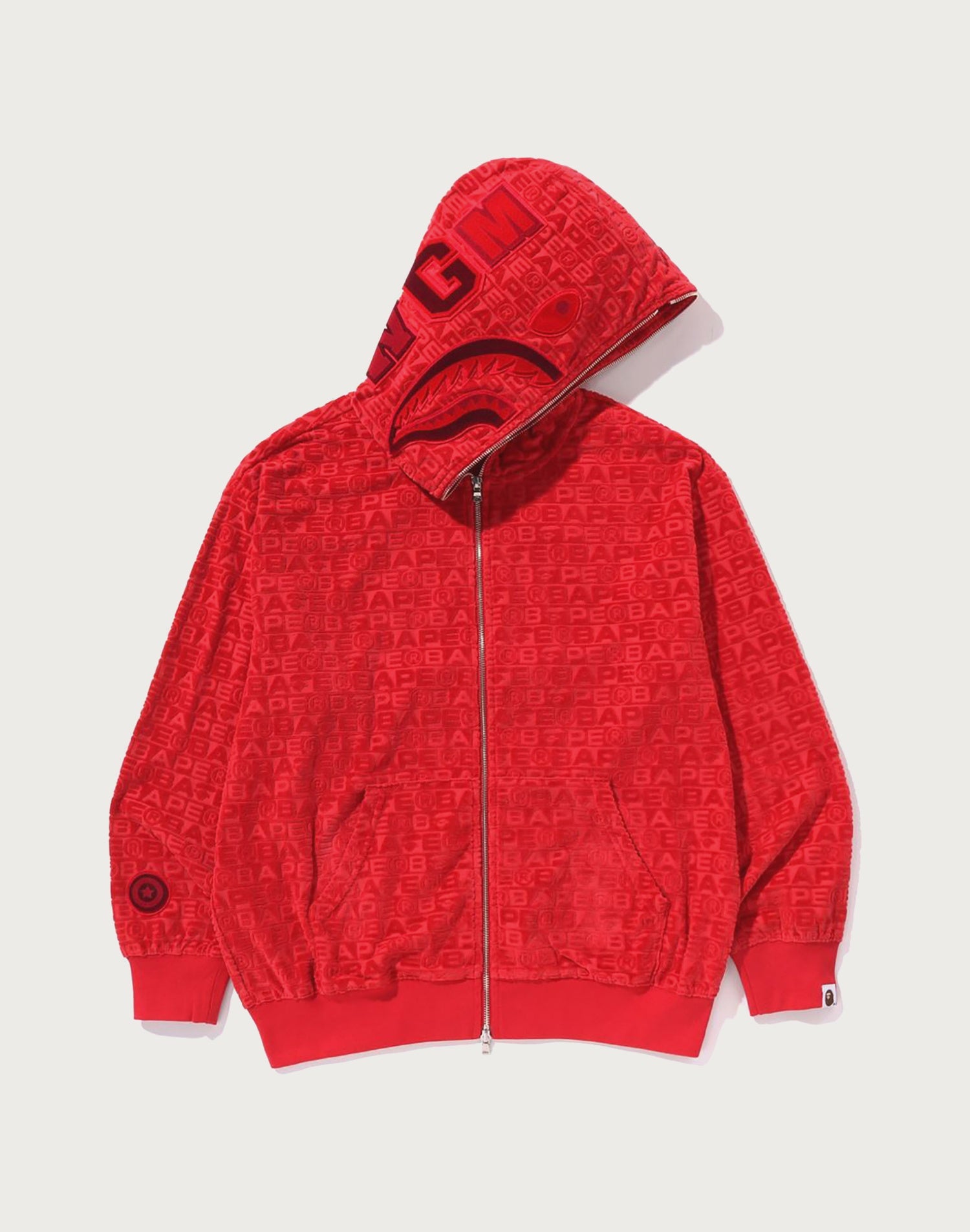 LUX SPORT PATTERN SHARK RELAXED FIT FULL ZIP HOODIE MENS