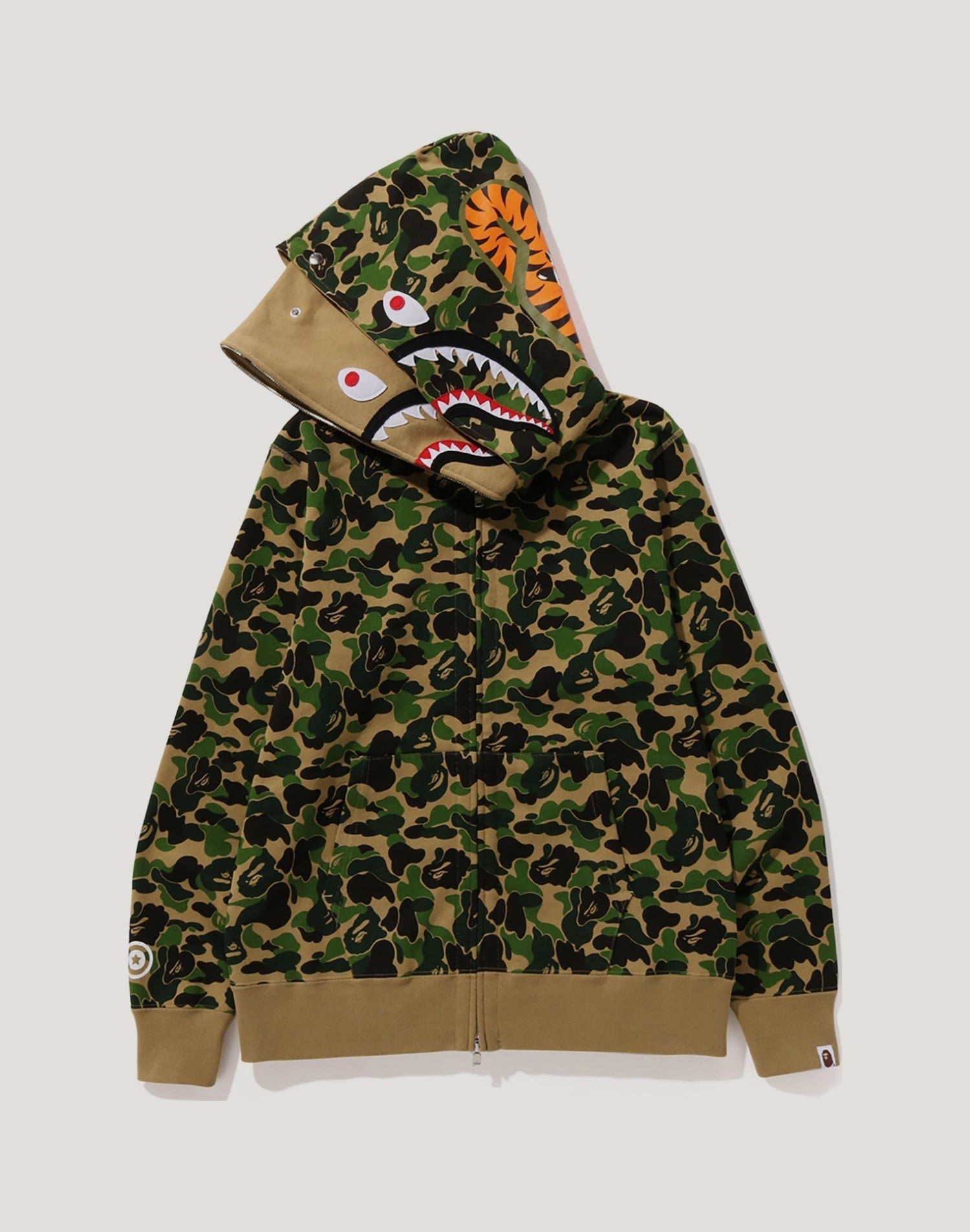 ABC CAMO DOUBLE SHARK FULL ZIP HOODIE MENS