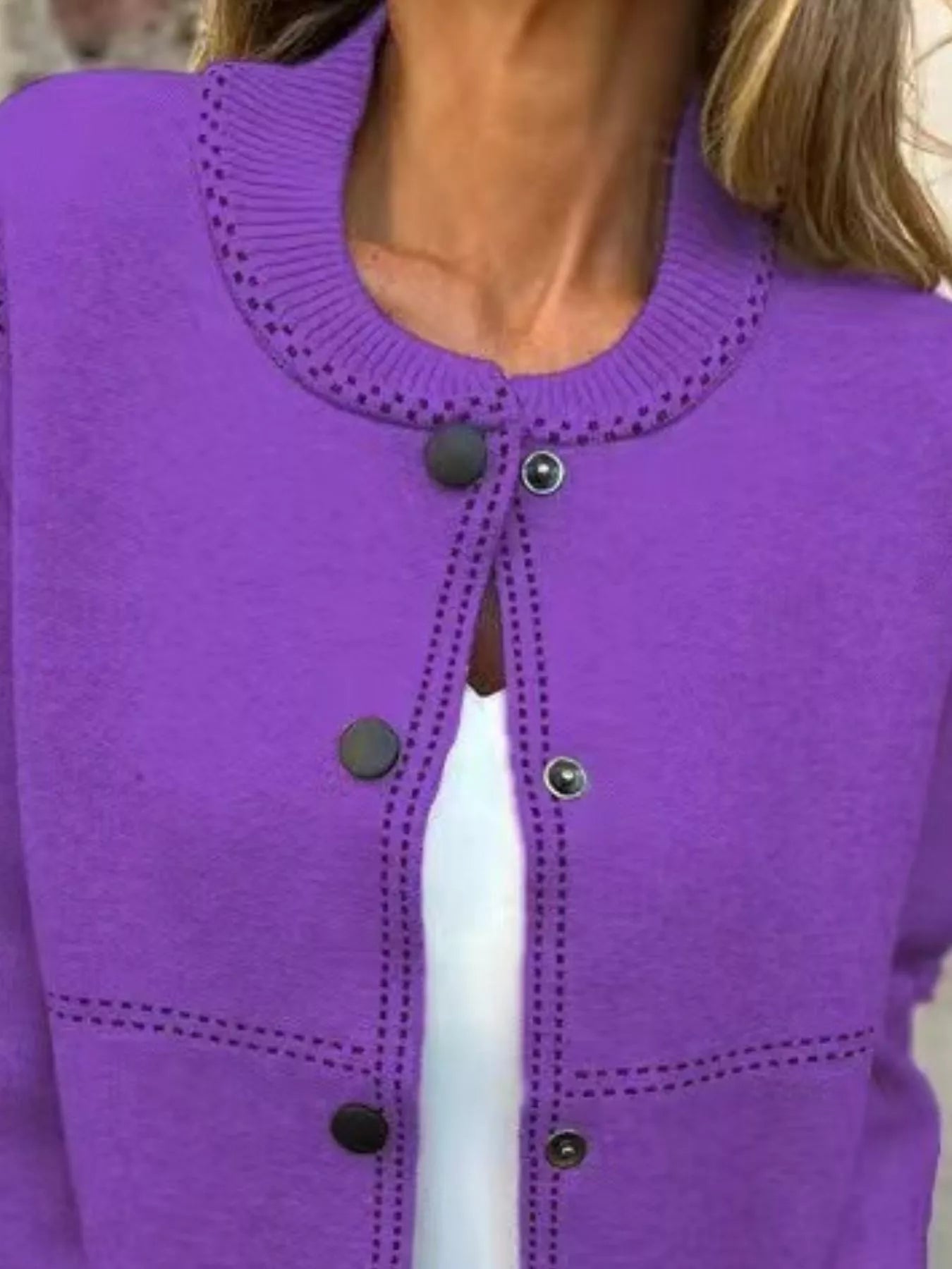 Hazel Blues® | Button Up Long Sleeve Cardigan