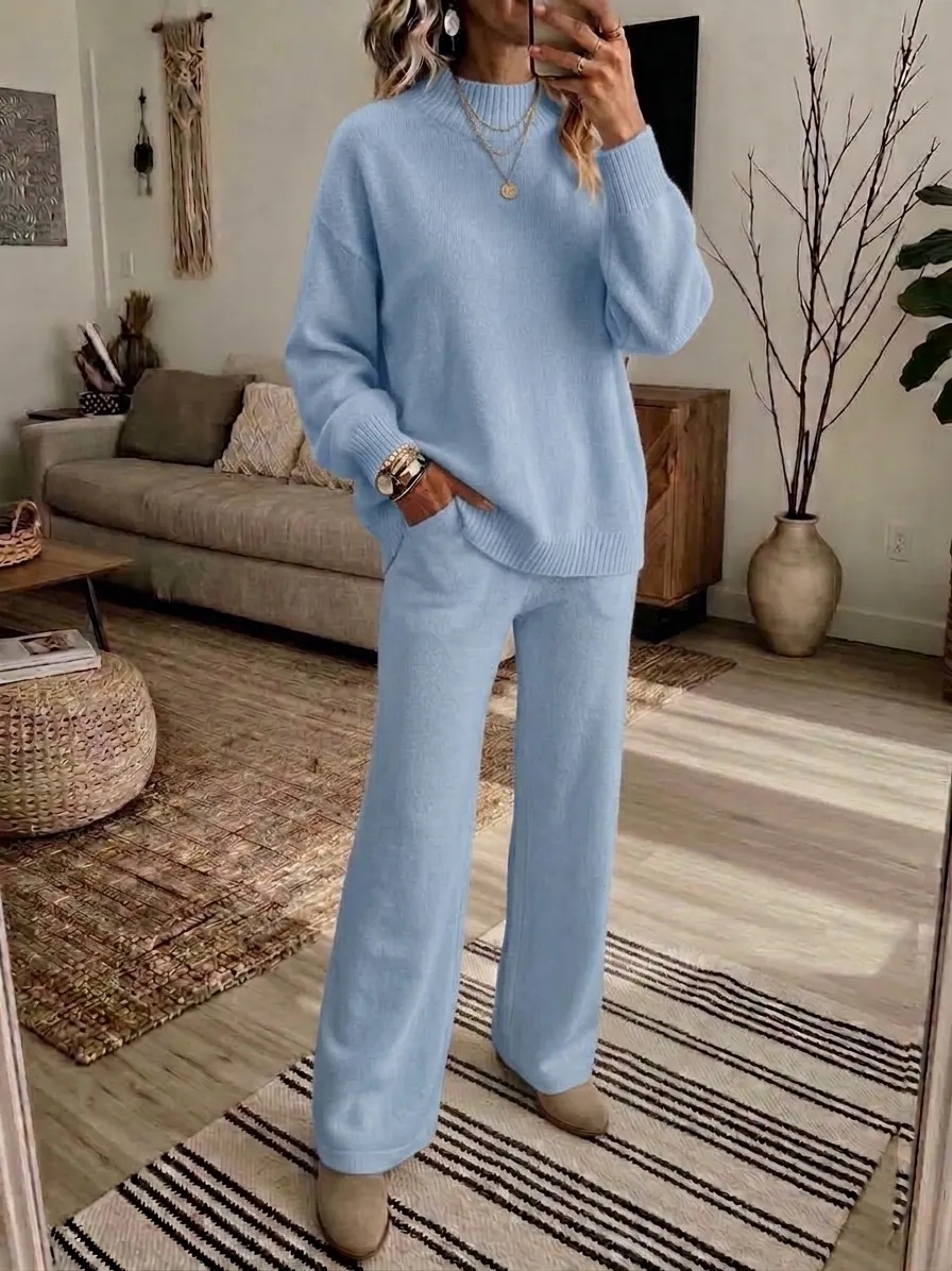 Free Shipping-Women's Soft Knit 2-Piece Set – Relaxed Wide-Leg Comfort