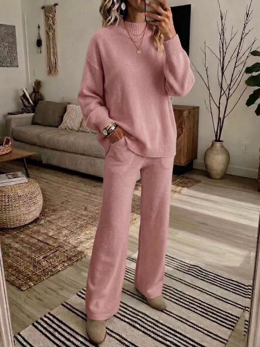 Free Shipping-Women's Soft Knit 2-Piece Set – Relaxed Wide-Leg Comfort