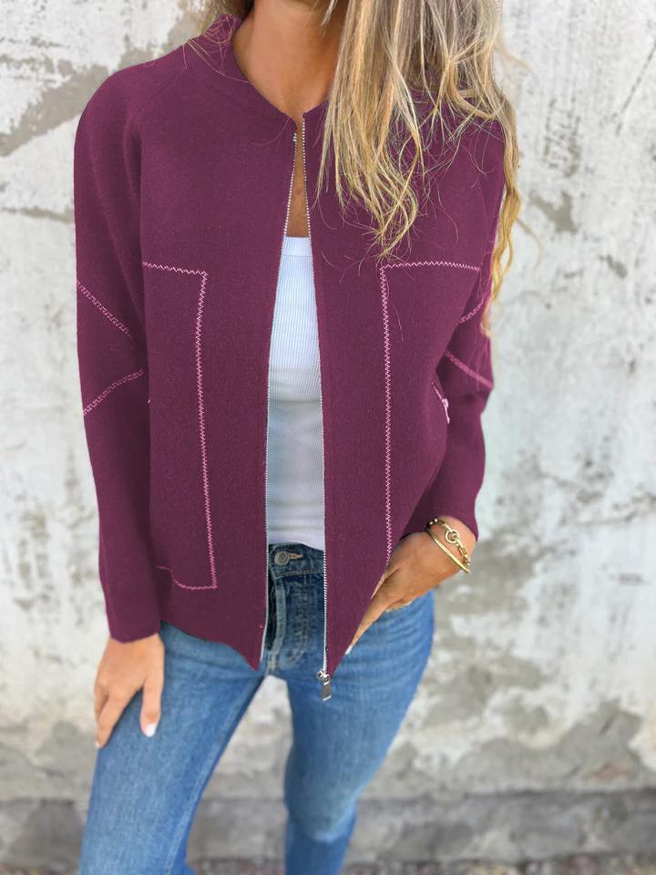 CLEARANCE SALE🔥Casual Round Neck Zipper Thin Jacket