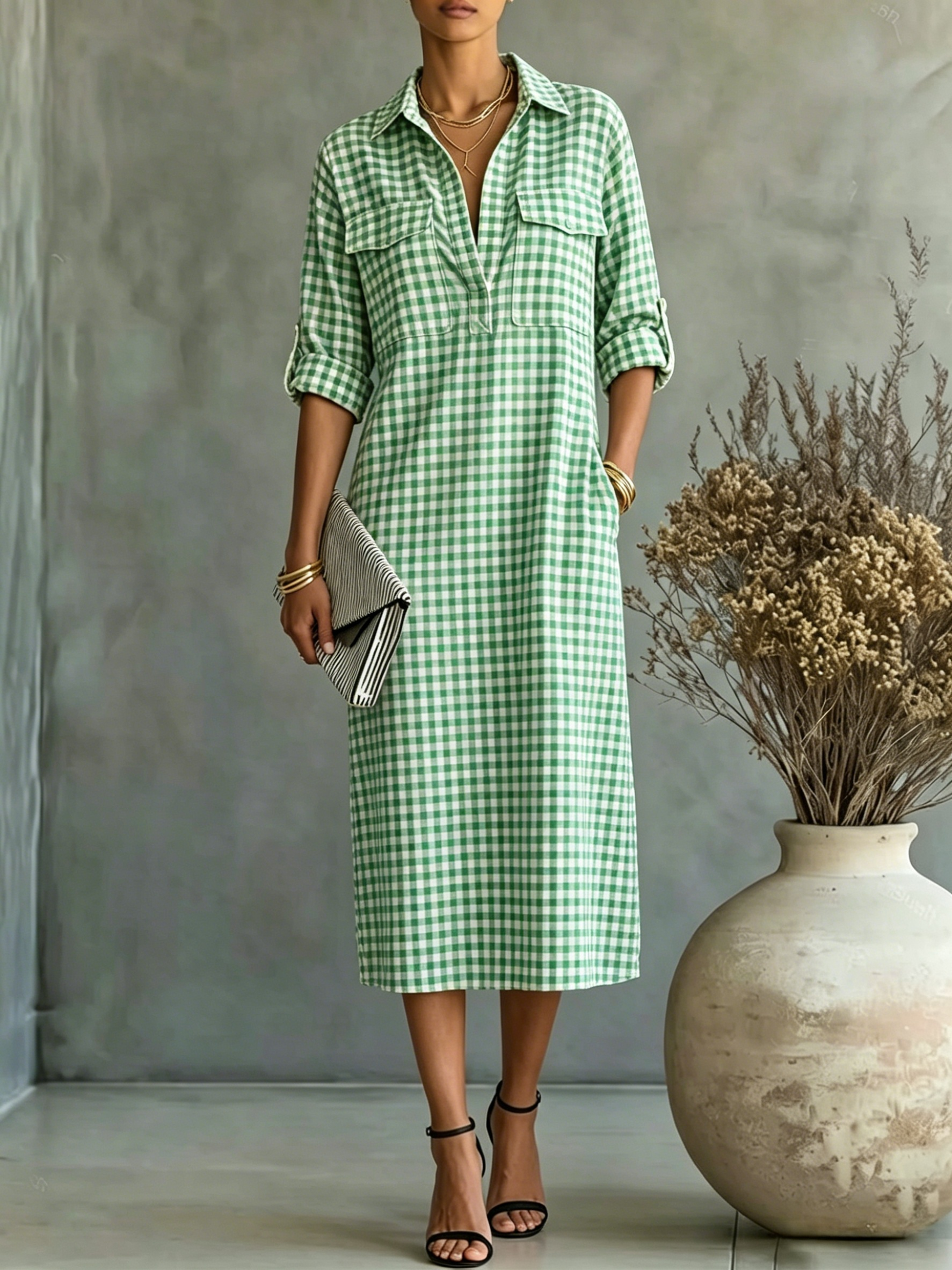 50% OFF🔥 Women’s Golden Meadow Shirt Dress