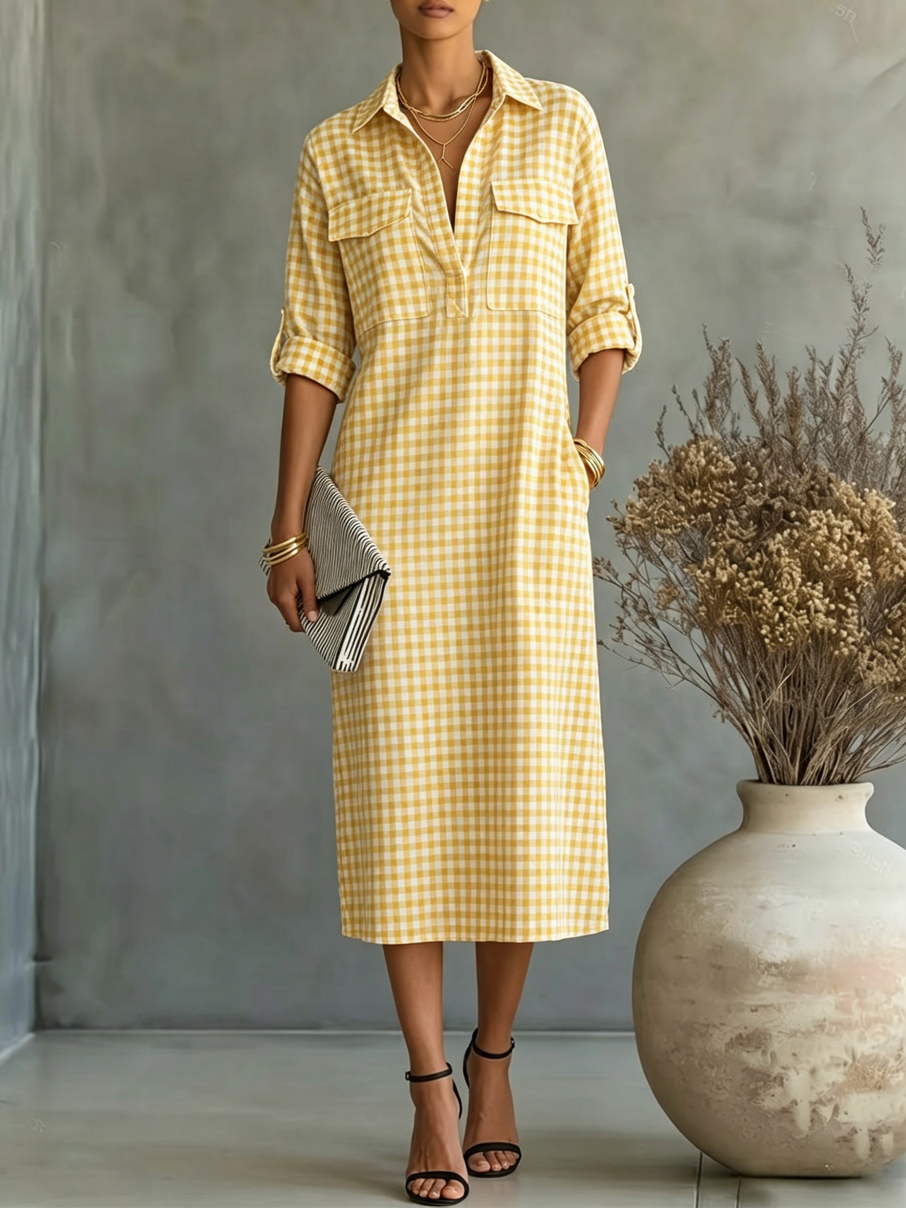 50% OFF🔥 Women’s Golden Meadow Shirt Dress