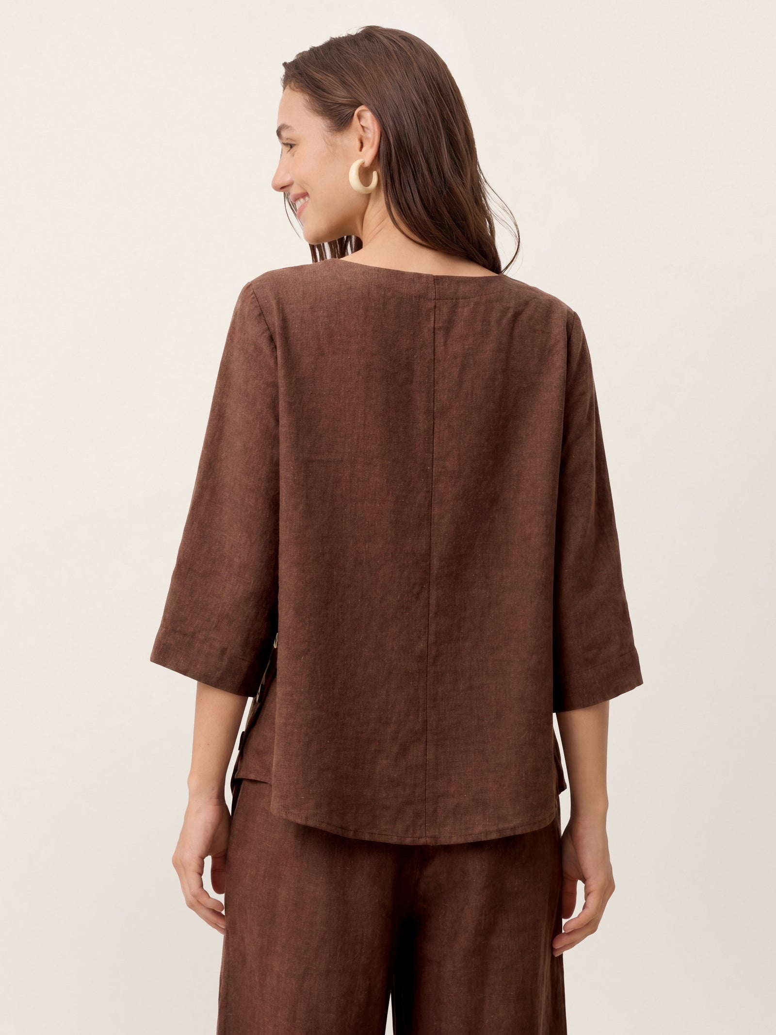 Casual two-piece set: linen cotton top and trousers – create a stylish look in 5 seconds
