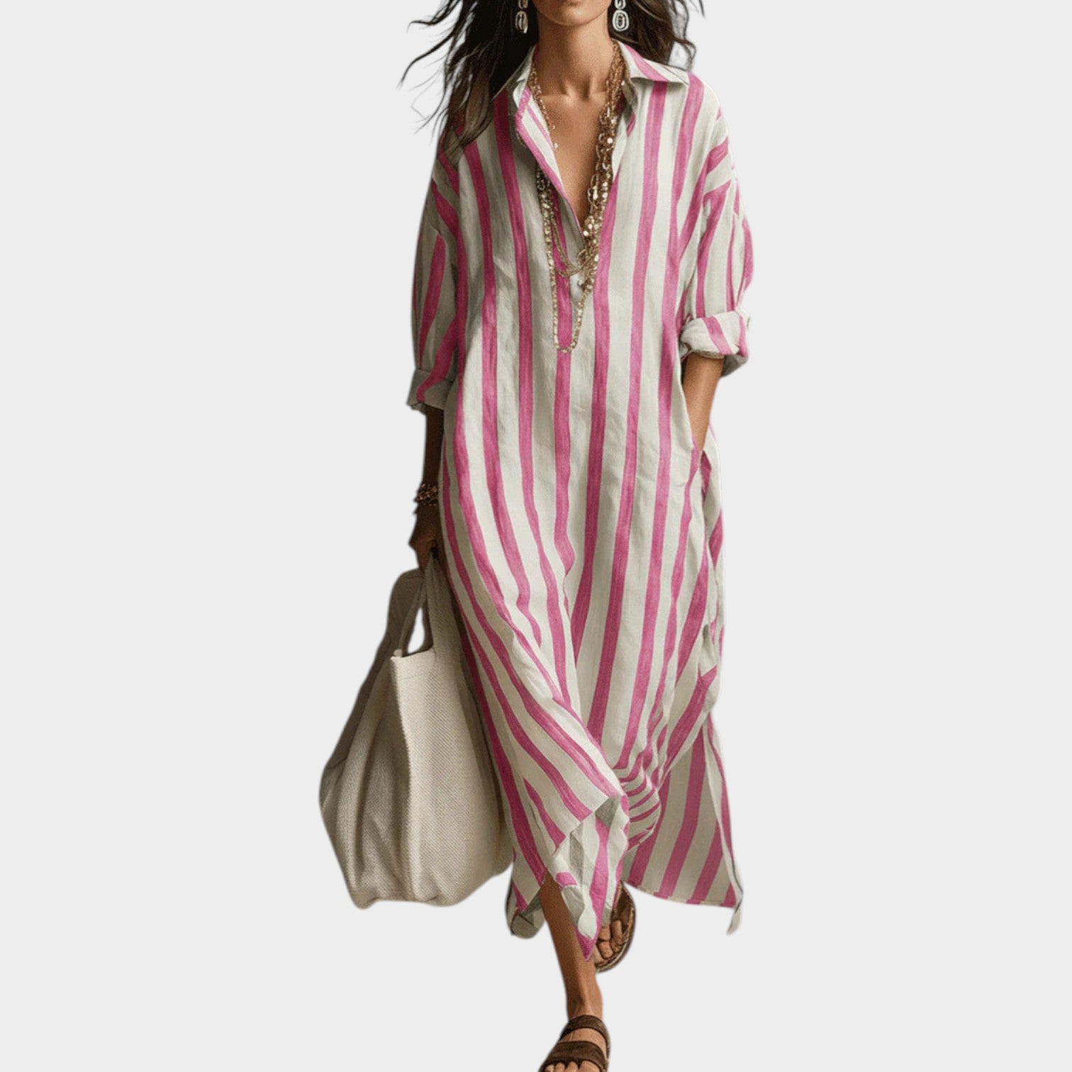 New Arrivals🔥Striped Button-Down Maxi Dress