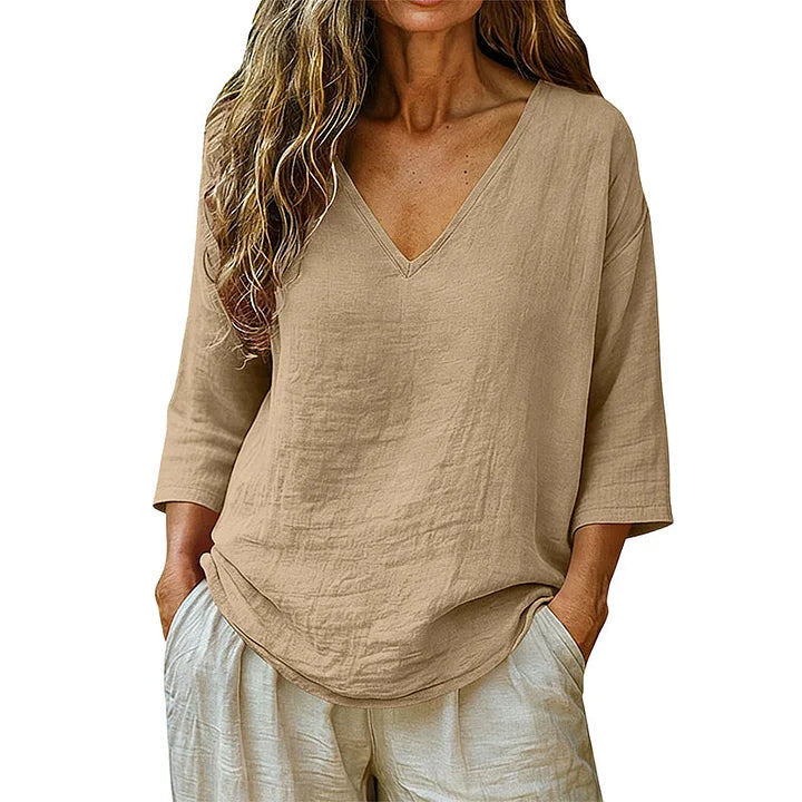 Rhianna - Blusa elegante con scollo a V