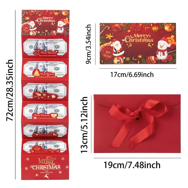 Christmas cash gift envelope ready to give
