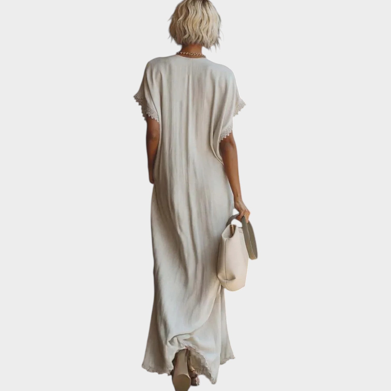 🌿New Linen🔥Deep V-Neck Maxi Dress