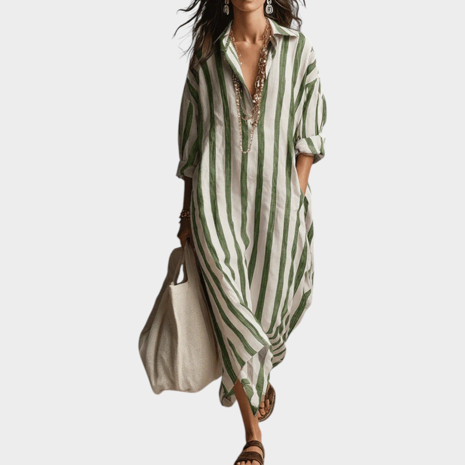 New Arrivals🔥Striped Button-Down Maxi Dress