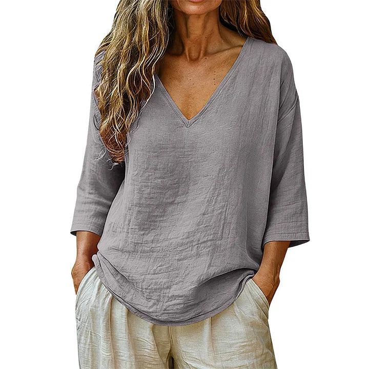 Rhianna - Blusa elegante con scollo a V