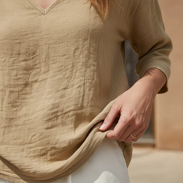 Rhianna - Blusa elegante con scollo a V