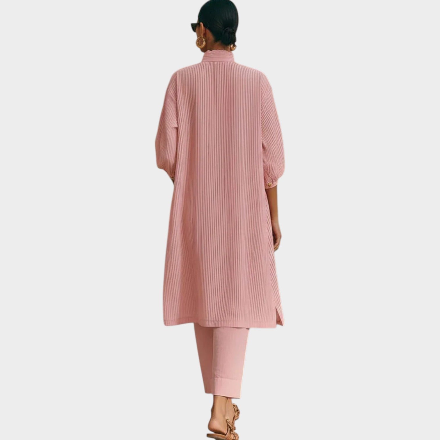 Button‑Down Tunic and Wide‑Leg Pant Set
