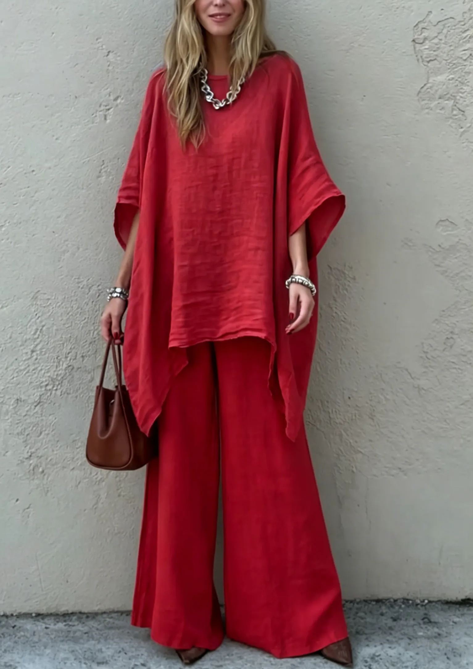 🌿New Linen Comfortable Cotton and linen casual solid color 2-piece Set