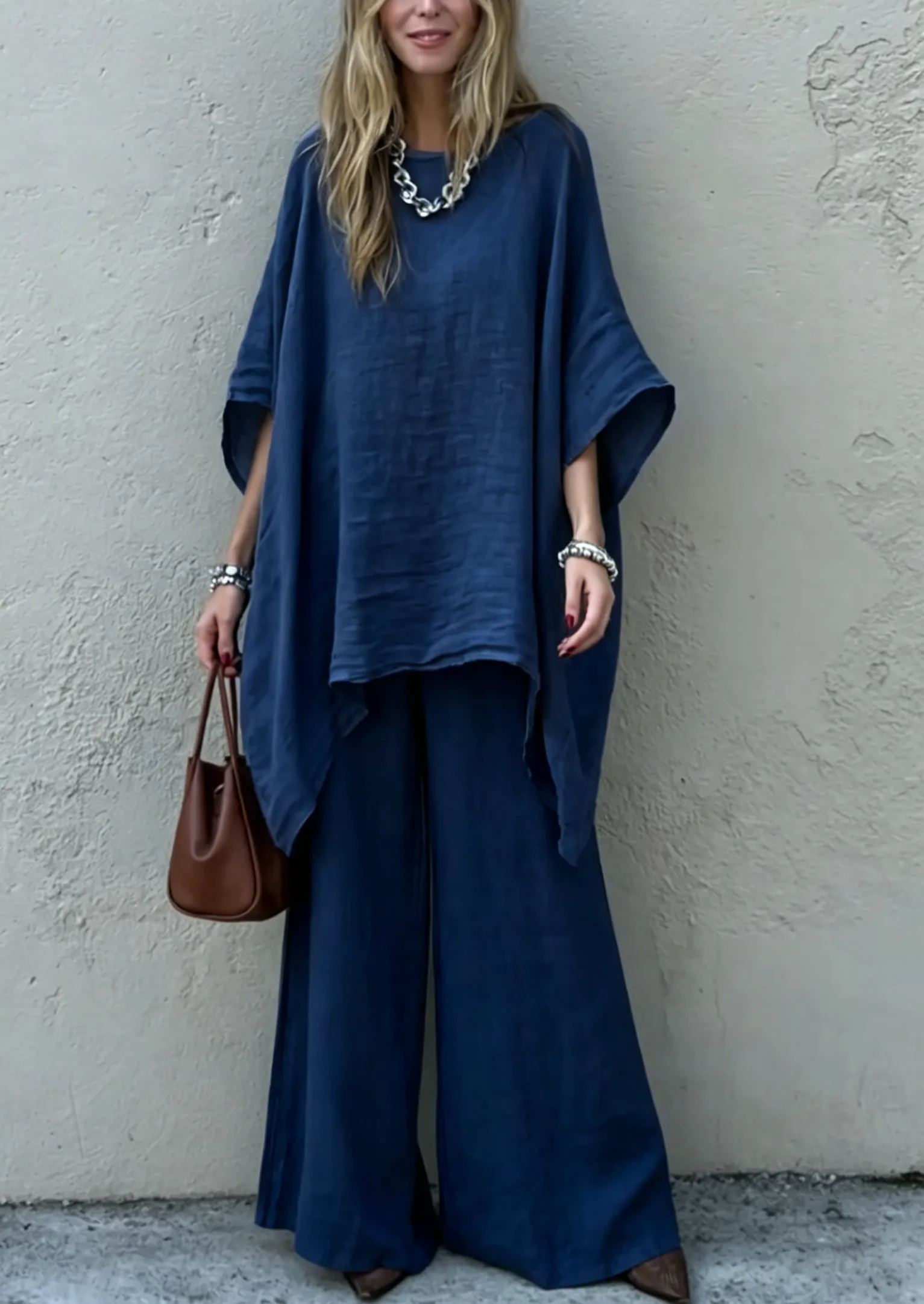 🌿New Linen Comfortable Cotton and linen casual solid color 2-piece Set