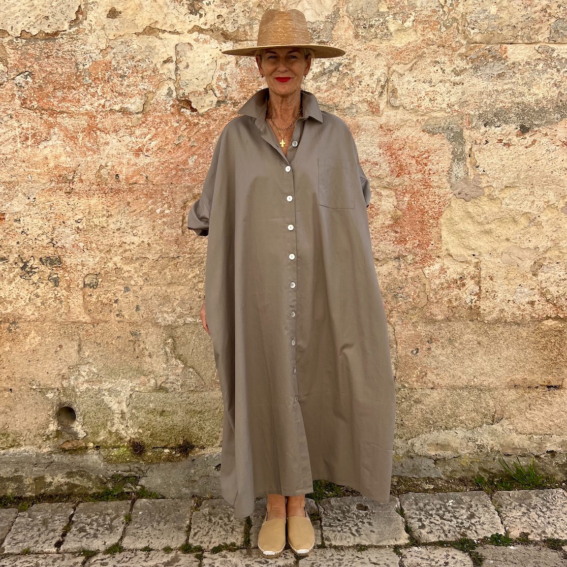 🌿Casual Linen And Cotton Oversize Shirt Dress