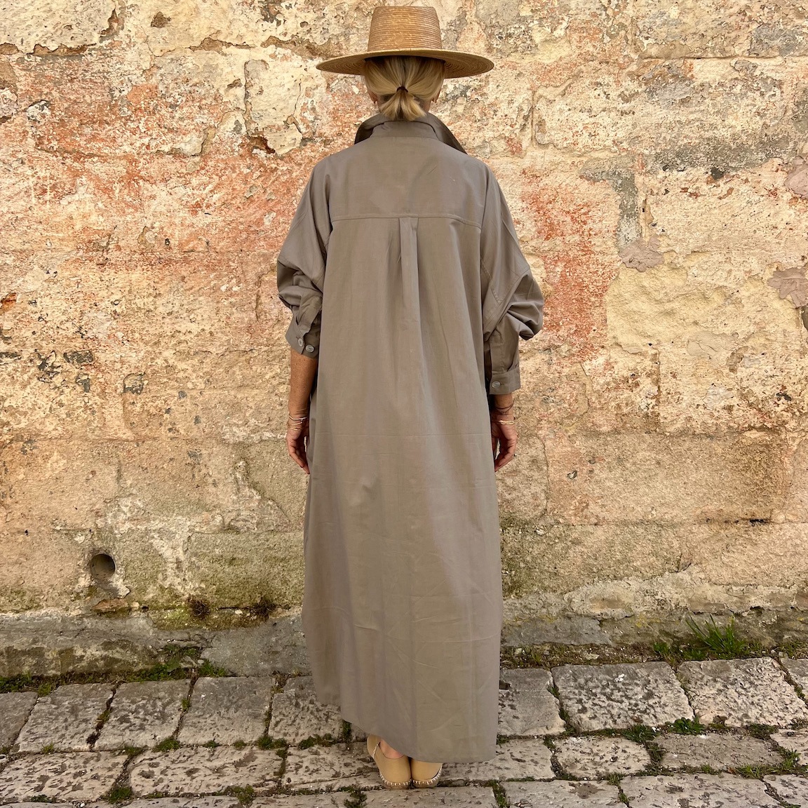 🌿Casual Linen And Cotton Oversize Shirt Dress