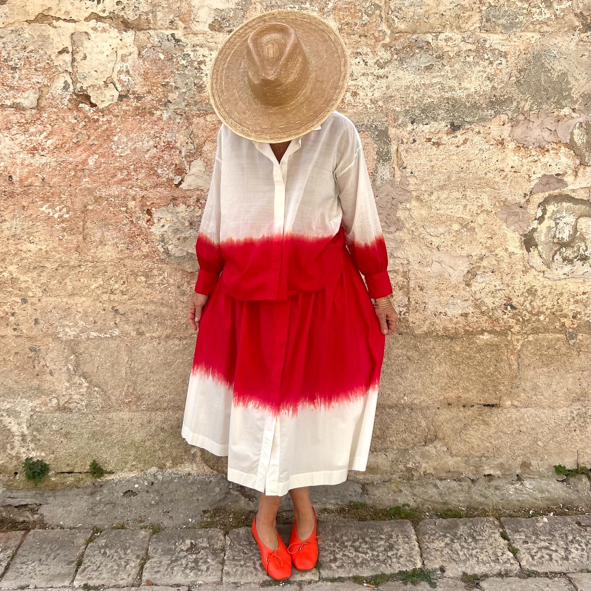 🌿Gradient Linen Oversized Midi Dress