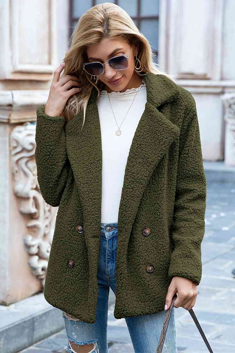 Christmas Hot Sales: 60% Off - Women’s Sherpa Teddy Jacket – Warm Fleece Coat with Double Buttons
