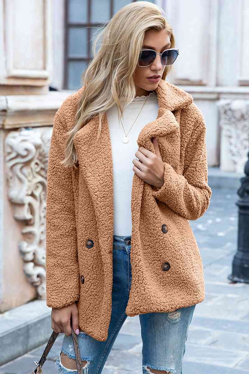 Christmas Hot Sales: 60% Off - Women’s Sherpa Teddy Jacket – Warm Fleece Coat with Double Buttons
