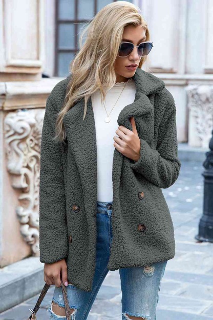 Christmas Hot Sales: 60% Off - Women’s Sherpa Teddy Jacket – Warm Fleece Coat with Double Buttons