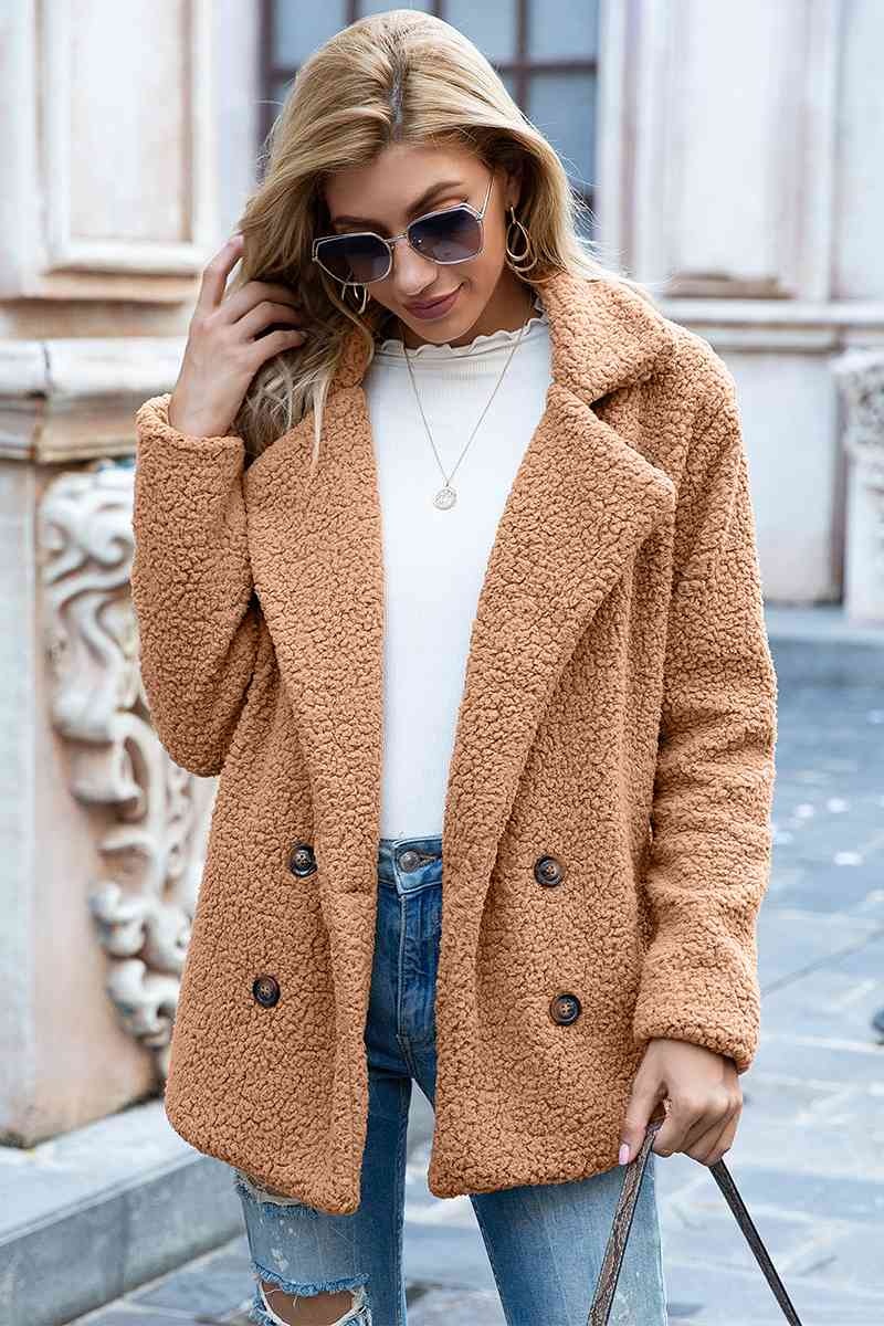 Christmas Hot Sales: 60% Off - Women’s Sherpa Teddy Jacket – Warm Fleece Coat with Double Buttons