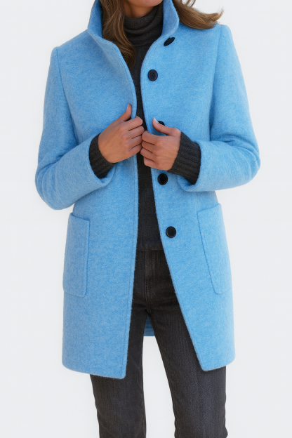 Stella | Women’s Elegant  Vintage Stand Collar Wool Winter Coat