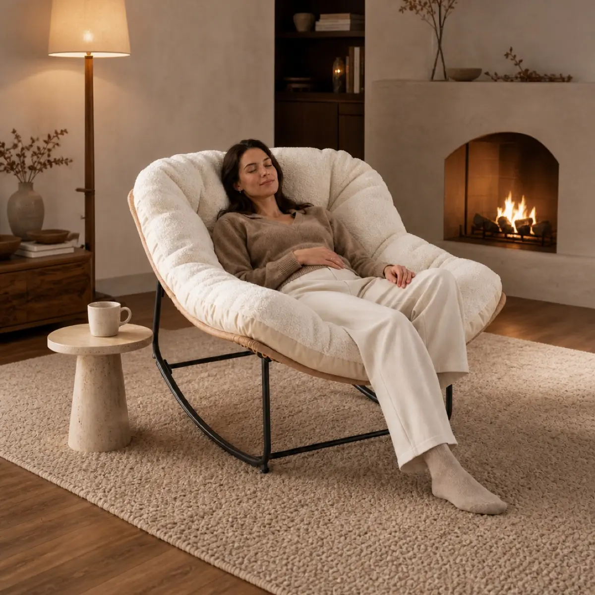 ONBRILL Oversized Rocking Chair with Cushion