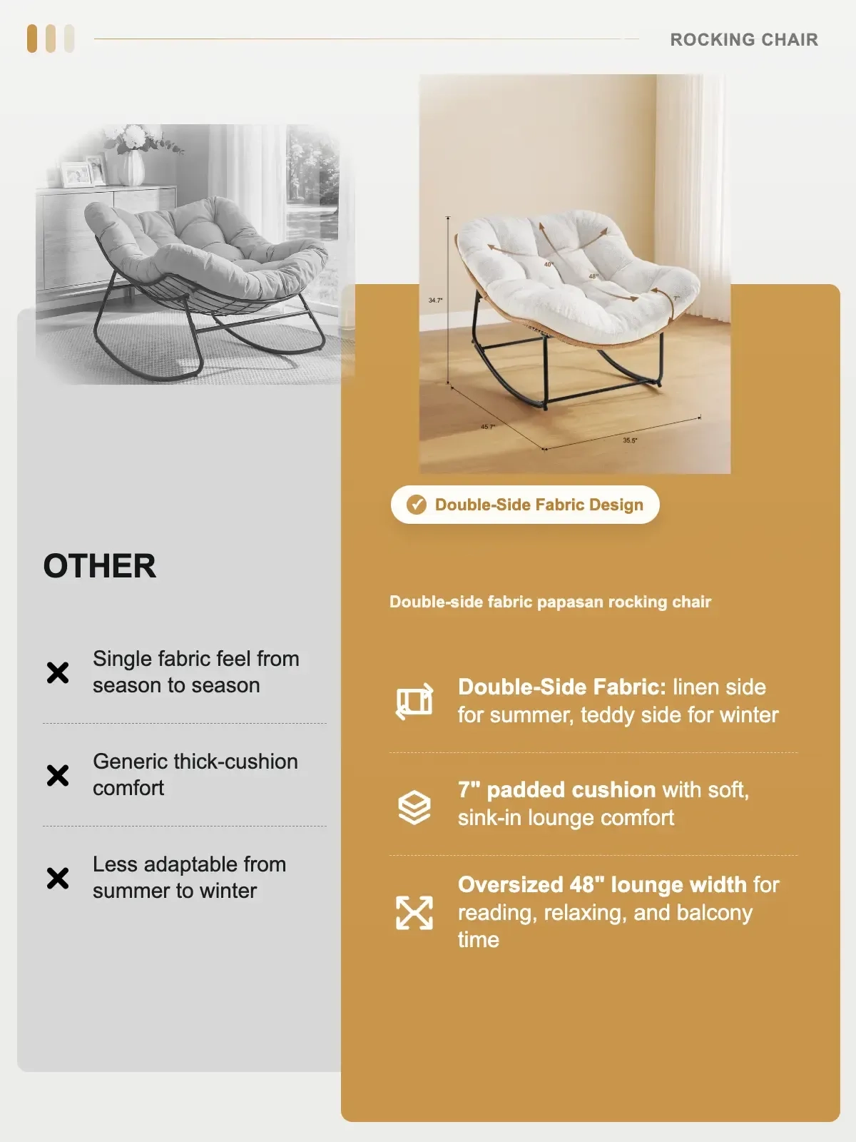 Rocking Chair with Cushion