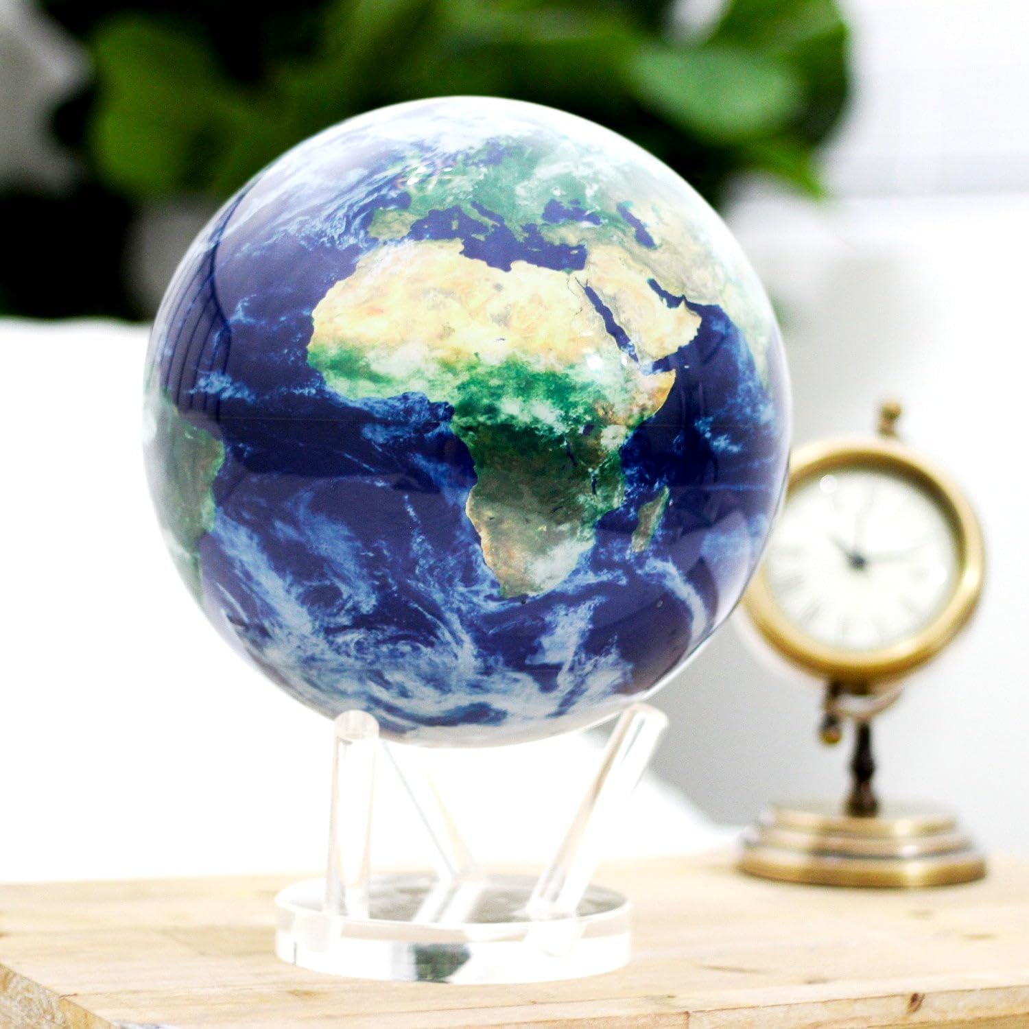 8.5” Self-Rotating Globe Powered by Light | Silent Motion, No Batteries or Wires | Unique Desk Decor