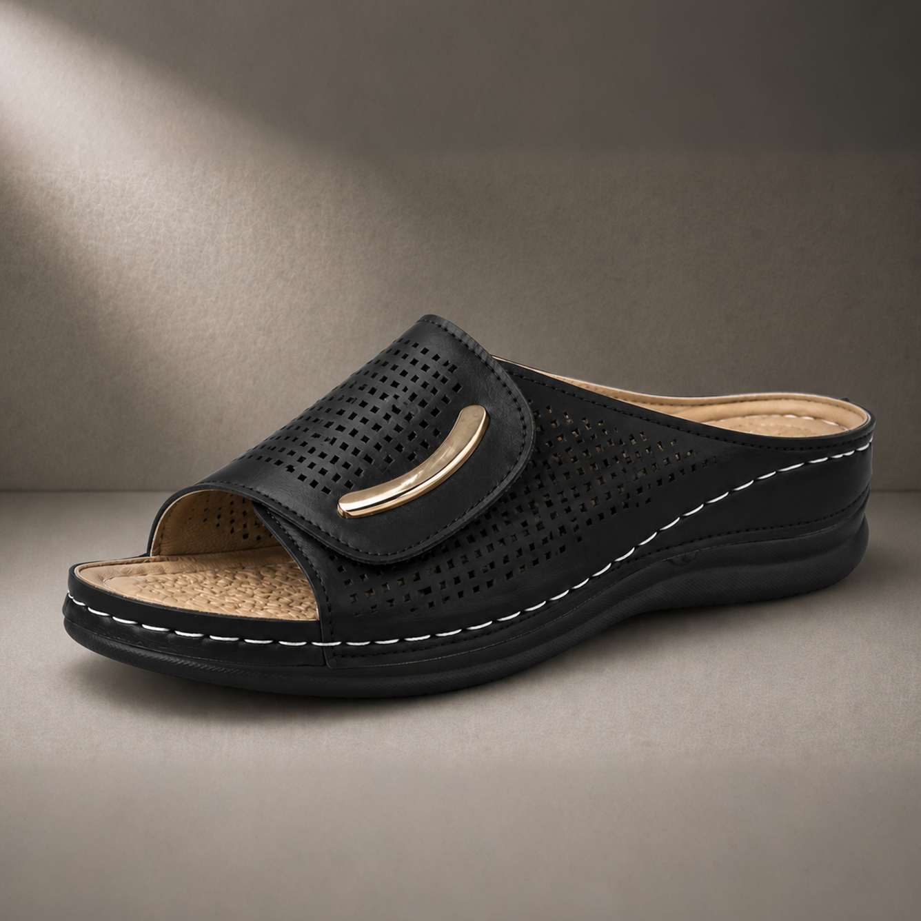 🔥Mother‘s Day 55% OFF — Peep Toe Hollow Out Orthopedic Slippers