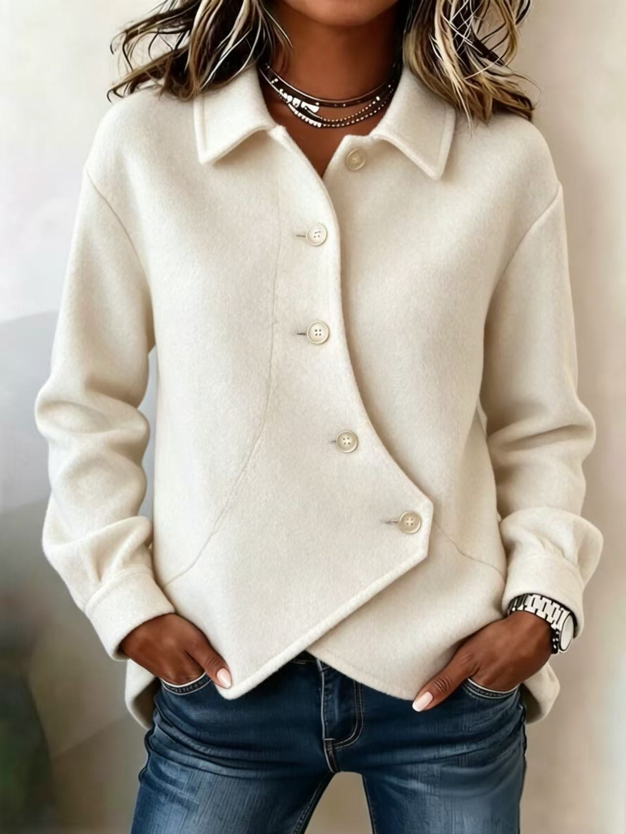 LAUNCH SPECIAL 🔥 Women's Button-Up Collared Shacket